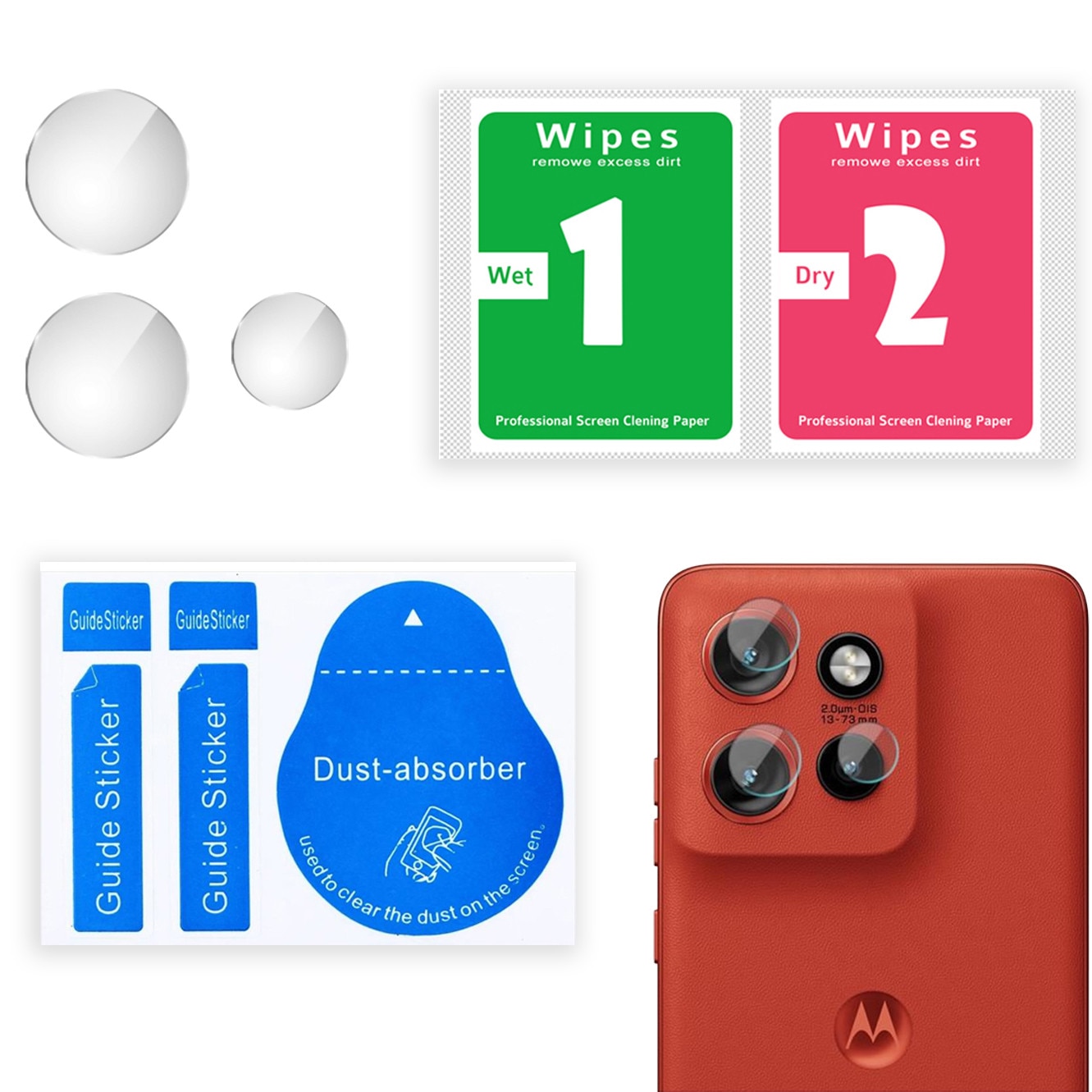 Folie protectie pentru camera, ERBORD, Compatibil cu Motorola Edge 50 Neo, Sticla securizata, 9H, Transparent