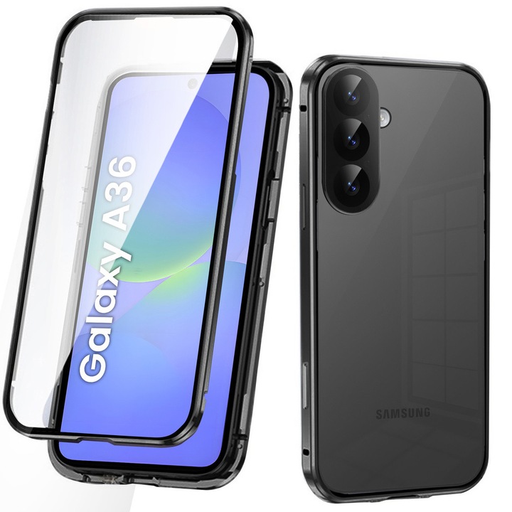 Husa telefon, XGSM, Sticla / Aluminiu, Pentru Samsung Galaxy A36 5G, Negru