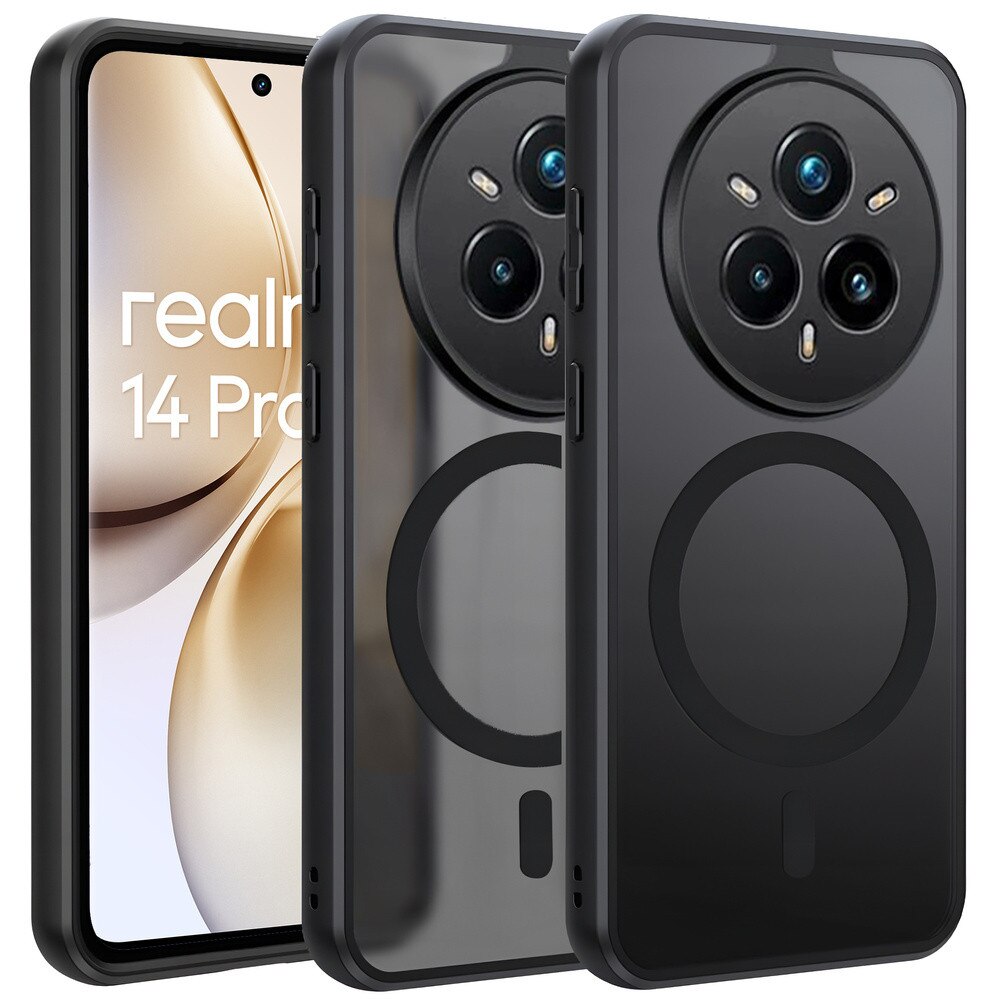 Husa telefon pentru Realme 14 Pro+ 5G, ERBORD, policarbonat, compatibil MagSafe, negru