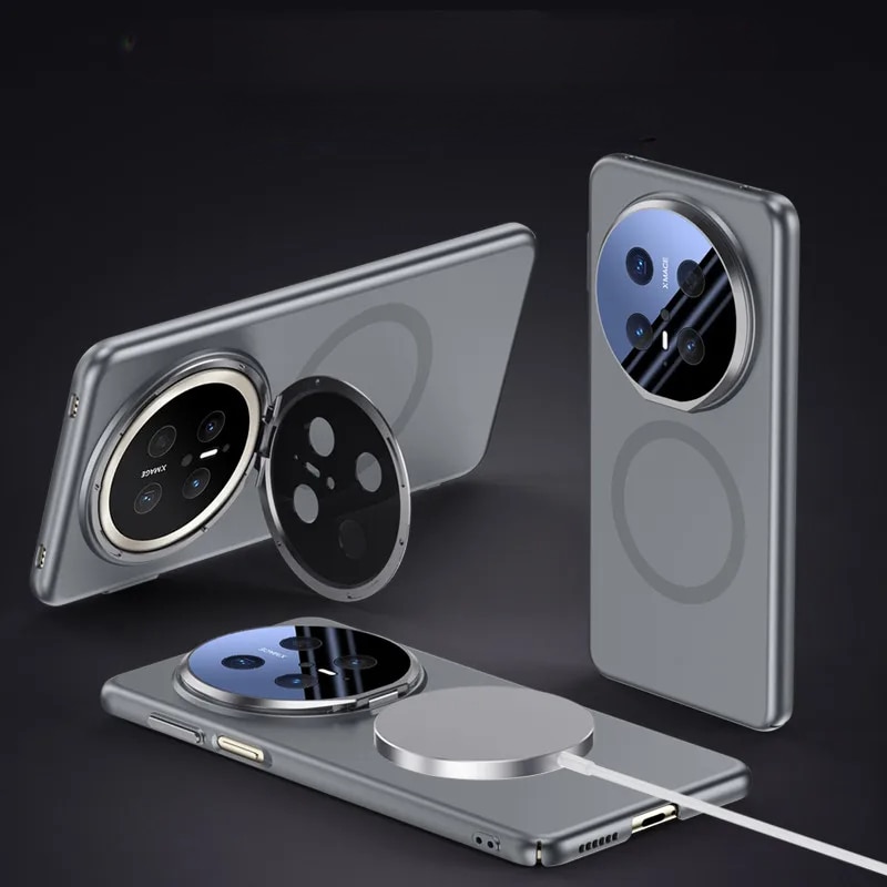 Husa telefon ERBORD pentru Honor Magic 7 Pro, Kickstand, compatibil cu MagSafe, gri, flexibila, protectie camera