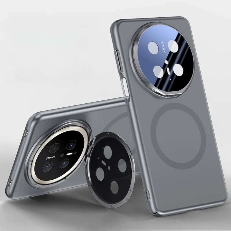 Husa telefon ERBORD pentru Honor Magic 7 Pro, Kickstand, compatibil cu MagSafe, gri, flexibila, protectie camera