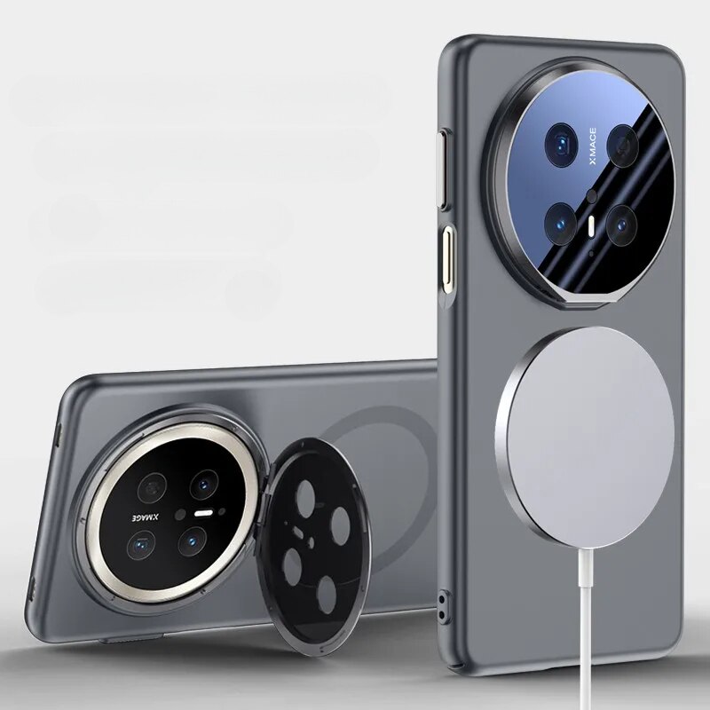 Husa telefon ERBORD pentru Honor Magic 7 Pro, Kickstand, compatibil cu MagSafe, gri, flexibila, protectie camera