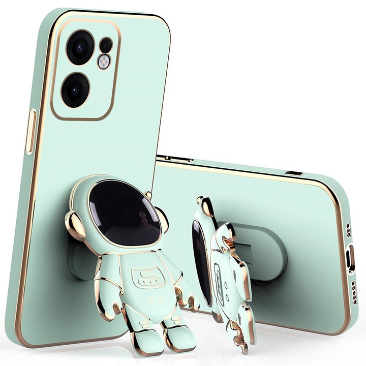 Husa telefon XGSM pentru Oppo Reno 13F / Oppo Reno 13FS, design astronaut, TPU, verde, suport integrat