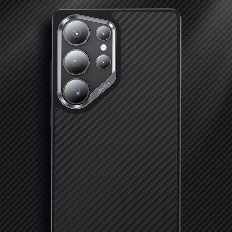 Husa pentru telefon, Benks, Kevlar Armor PRO, Carbon Fiber, compatibil cu MagSafe, negru, pentru Samsung Galaxy S25 Ultra