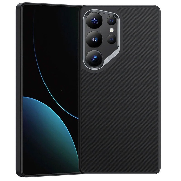 Husa pentru telefon, Benks, Kevlar Armor PRO, Carbon Fiber, compatibil cu MagSafe, negru, pentru Samsung Galaxy S25 Ultra
