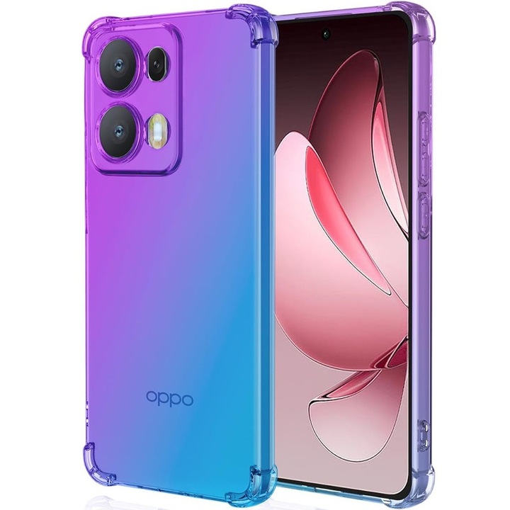 Husa pentru Oppo Reno 13 Pro, XGSM, Violet / Albastru, TPU, design minimalist