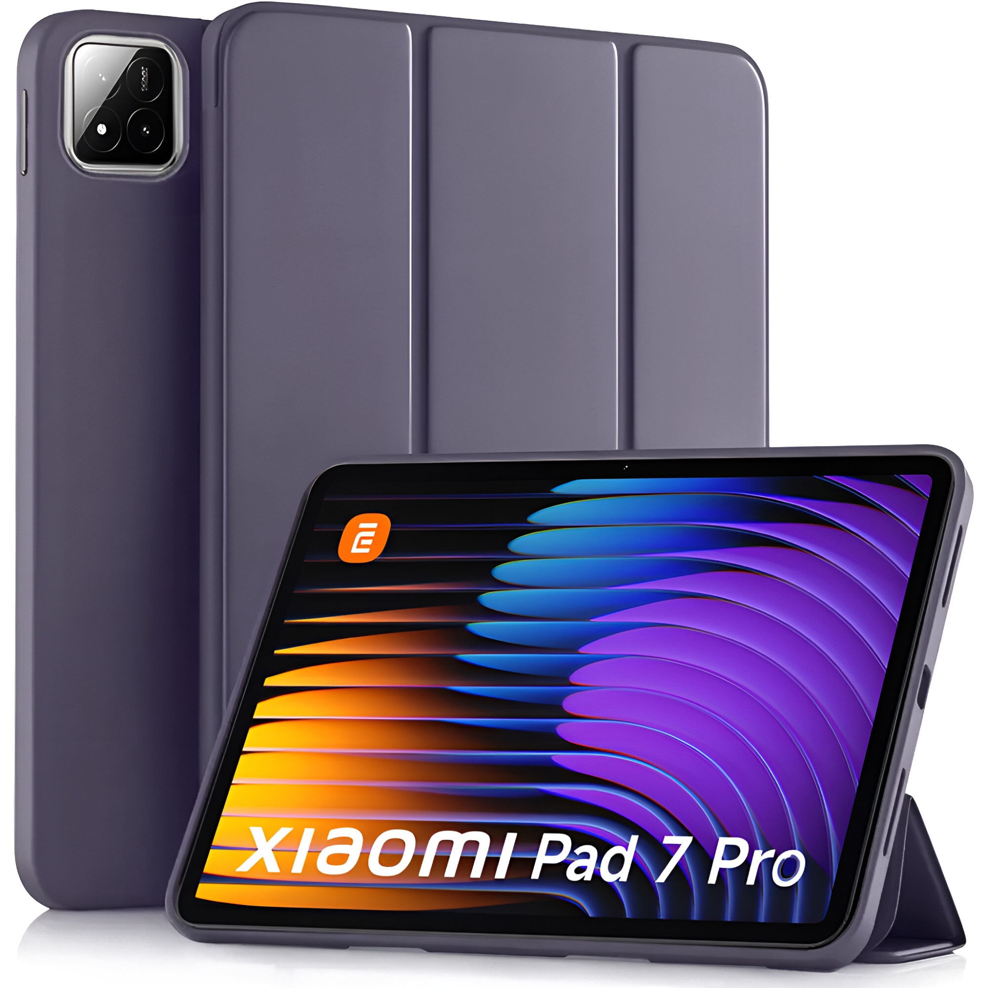 Husa Pentru Tableta, Xgsm, Pad 7/7 Pro, Tripartita, Usoara, Finisaj Mat, Design Elegant, Material Durabil, Protectie Eficienta a Dispozitivului, Functie De Suport, Violet