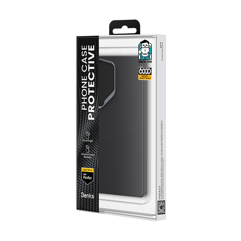 Husa pentru Samsung Galaxy S25 Ultra, Benks, Fibra de carbon/Kevlar, MagSafe, negru