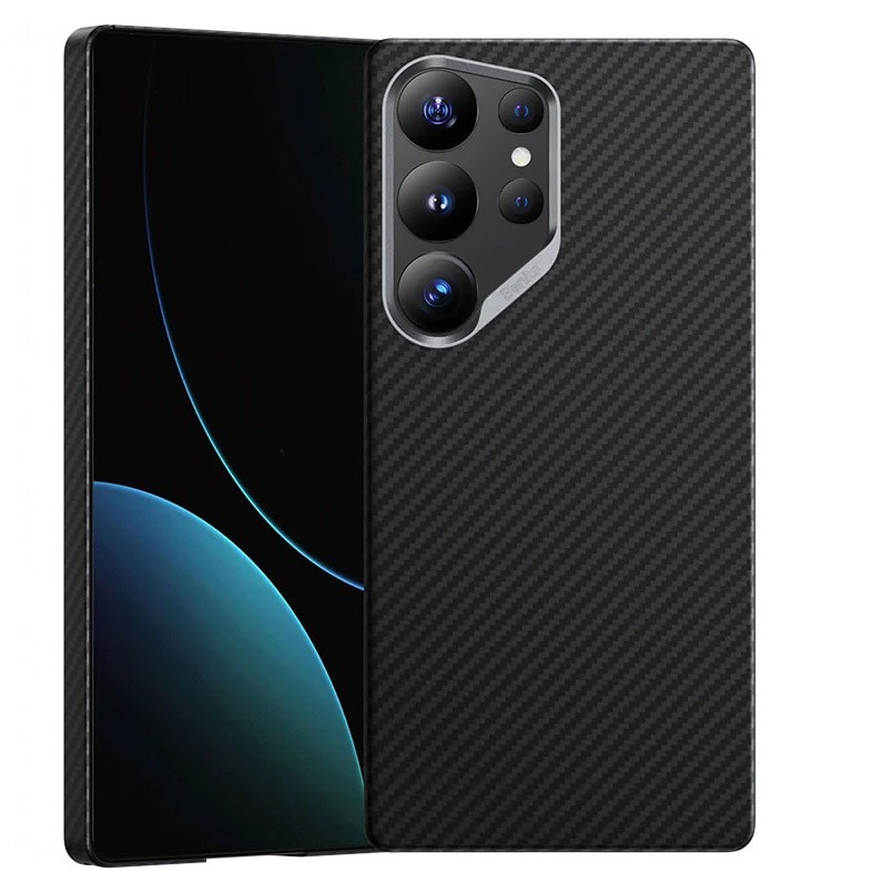 Husa pentru Samsung Galaxy S25 Ultra, Benks, Fibra de carbon/Kevlar, MagSafe, negru