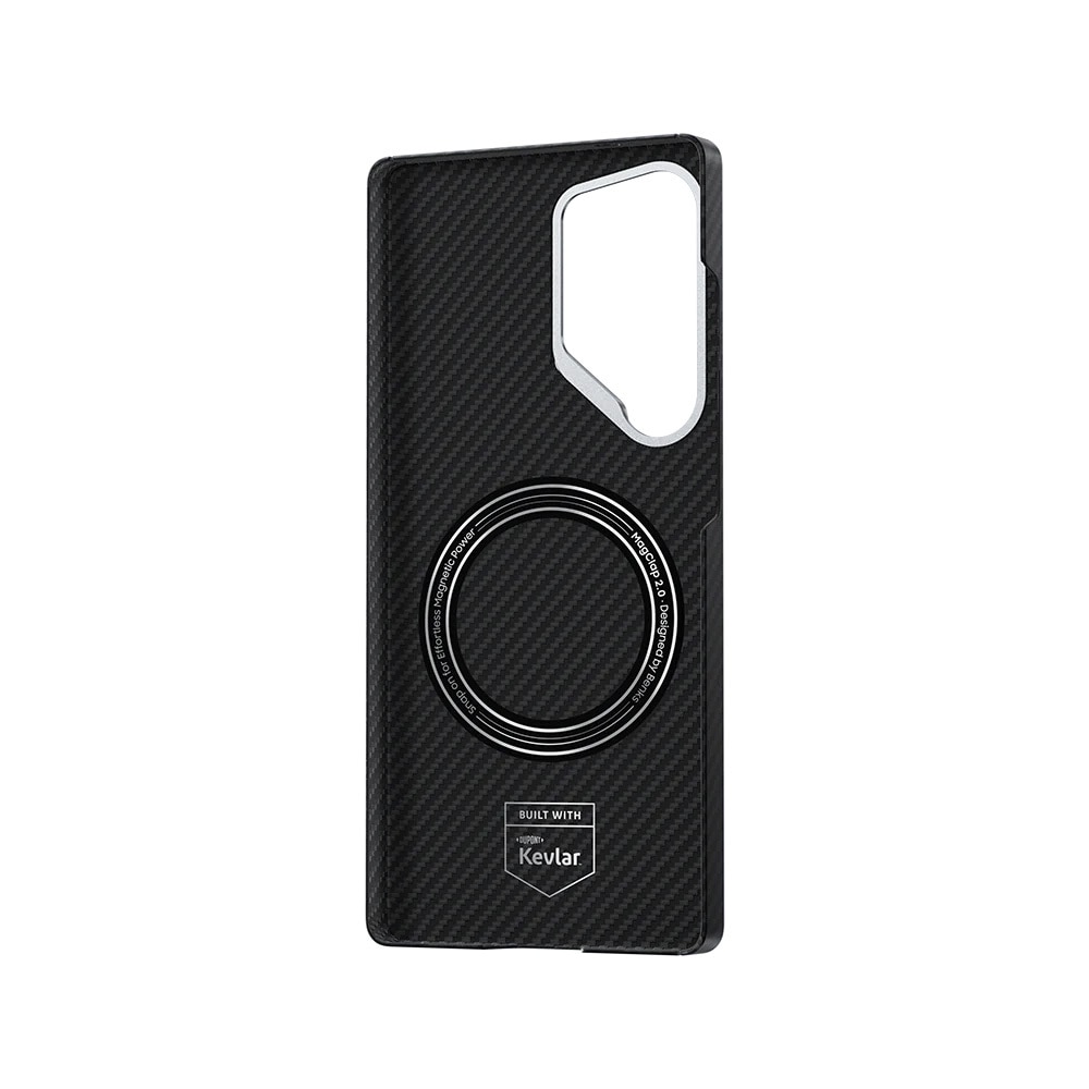 Husa pentru Samsung Galaxy S25 Ultra, Benks, Fibra de carbon/Kevlar, MagSafe, negru