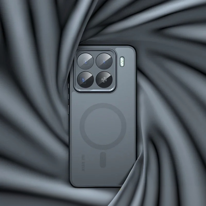 Husa + sticla de protectie pentru Xiaomi 15, ERBORD, TPU/policarbonat, MagSafe, negru