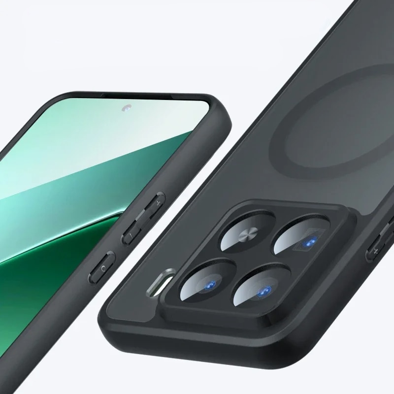Husa + sticla de protectie pentru Xiaomi 15, ERBORD, TPU/policarbonat, MagSafe, negru