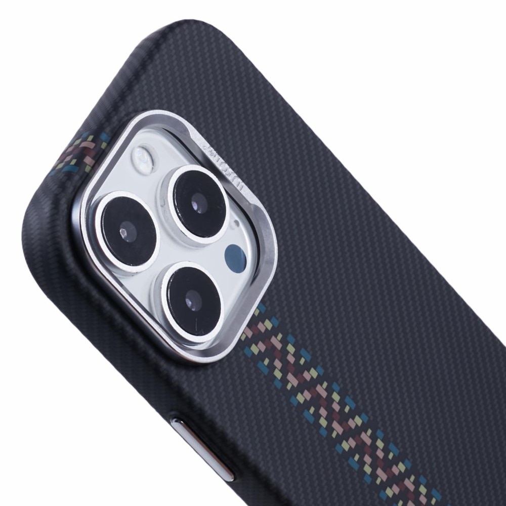 Husa pentru iPhone 15 Pro Max, ERBORD, Carbon Fiber MagSafe, negru