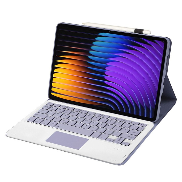 Husa cu tastatura pentru Xiaomi Pad 7 / Xiaomi Pad 7 Pro, TouchPad, violet
