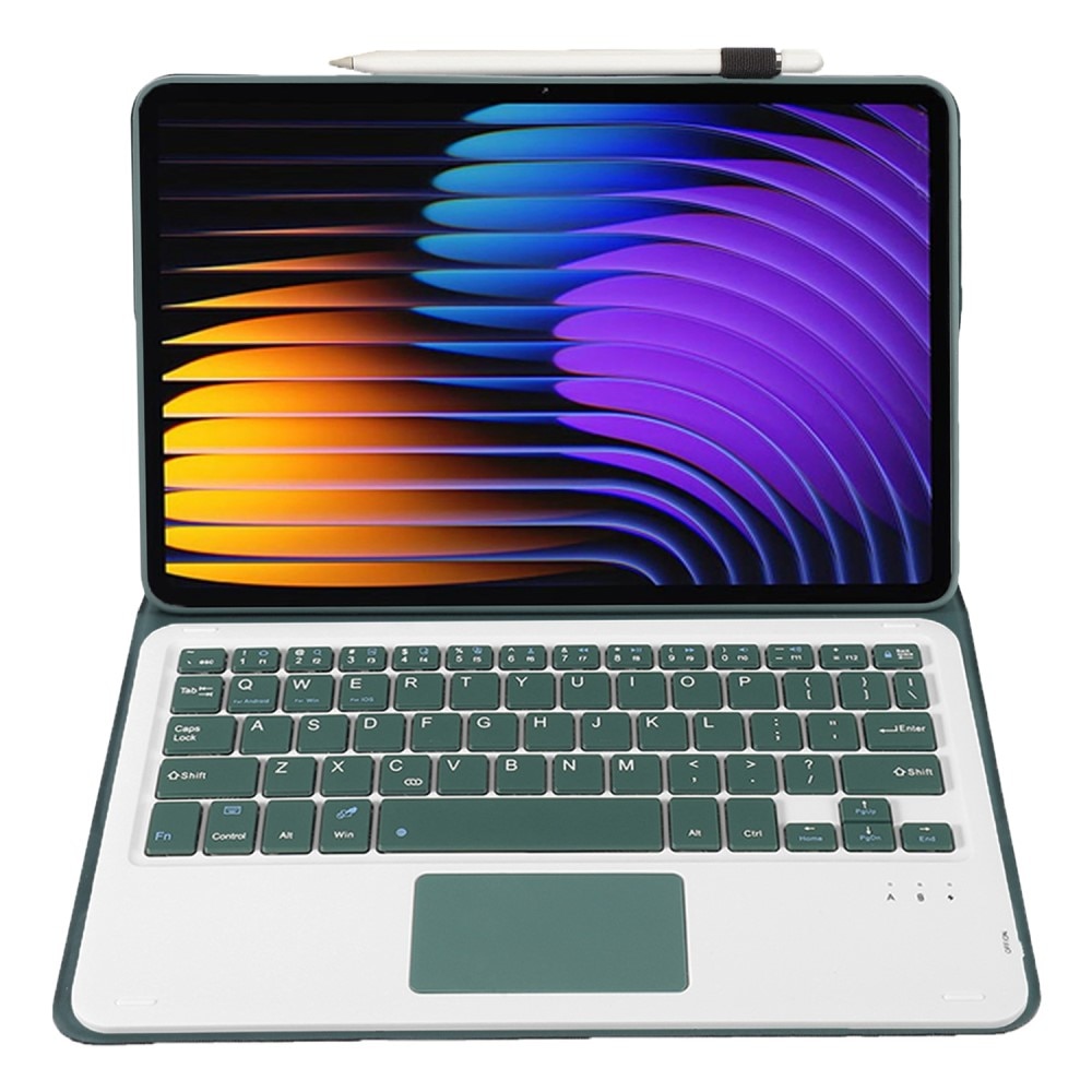 Husa cu tastatura pentru Xiaomi Pad 7 / Xiaomi Pad 7 Pro, TouchPad, verde
