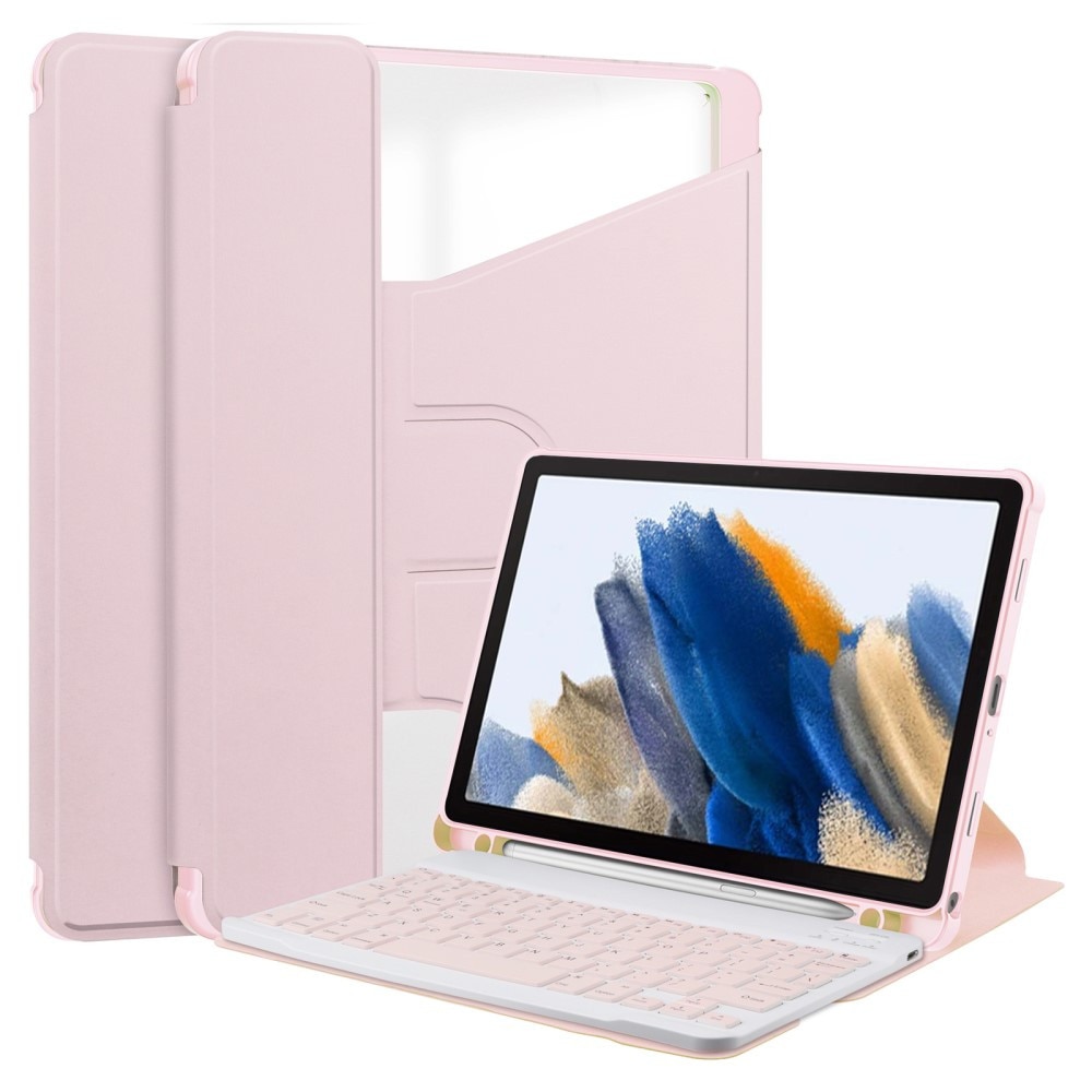 Husa cu tastatura pentru Samsung Galaxy Tab A9+, XGSM, auriu roz