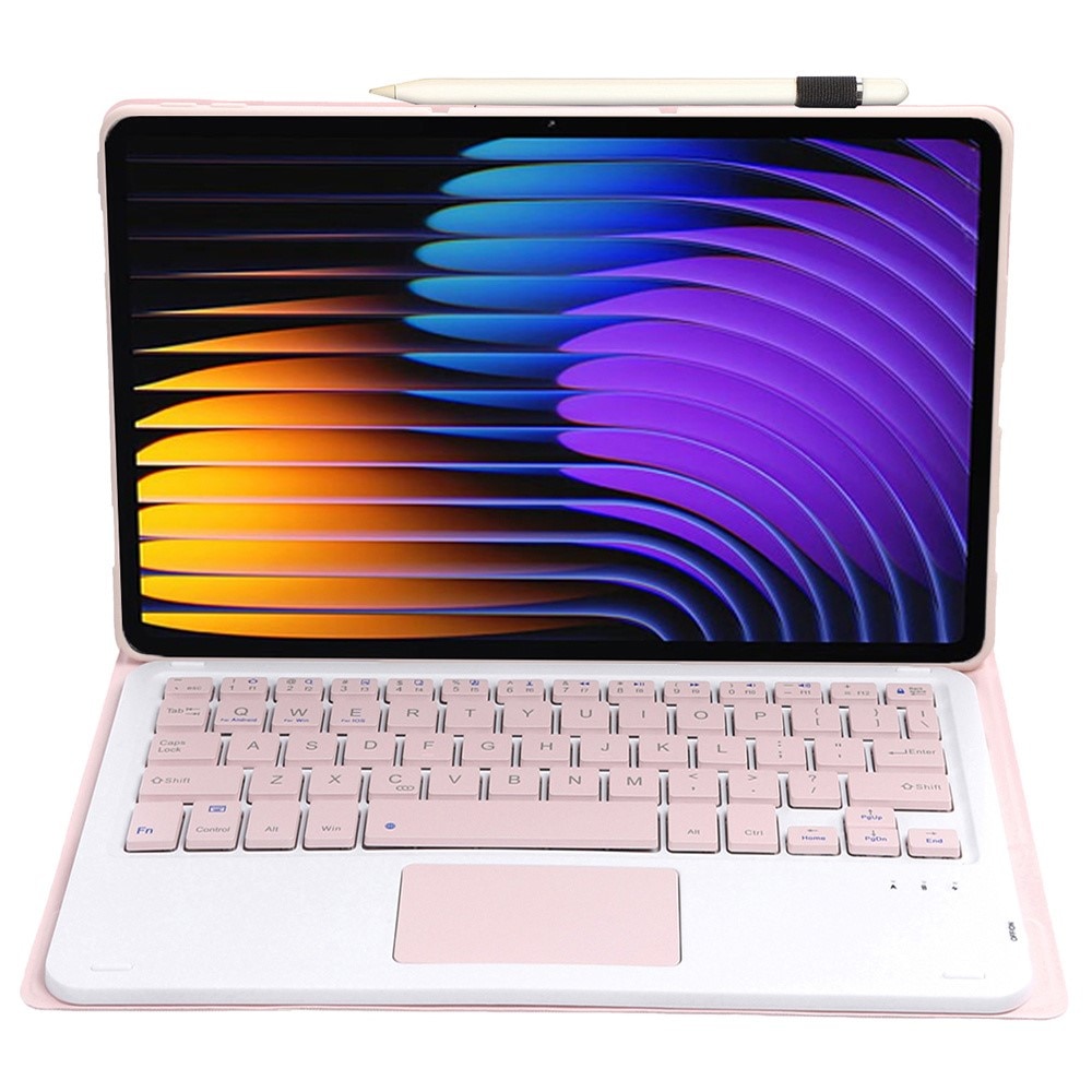 Husa XGSM cu tastatura pentru Xiaomi Pad 7 / Xiaomi Pad 7 Pro, TouchPad, roz