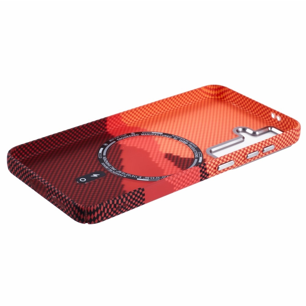 Husa telefon, compatibil cu Samsung Galaxy S25, Erbord, MagSafe, portocaliu
