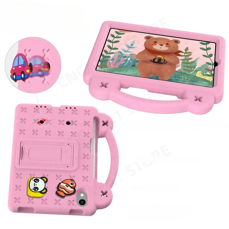 Husa pentru iPad mini 8.3" 2021 (a 6-a generatie) / iPad mini 8.3" 2024 (a 7-a generatie), Cute Patterns, cu suport, roz
