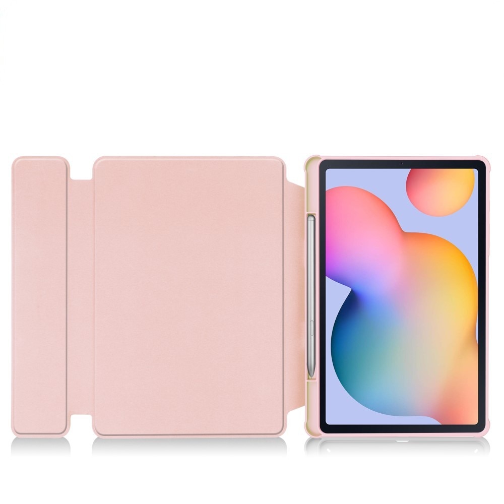 Husa cu tastatura pentru Samsung Galaxy Tab S6 Lite 2024 / 2022 / 2020, Piele ecologica, Roz