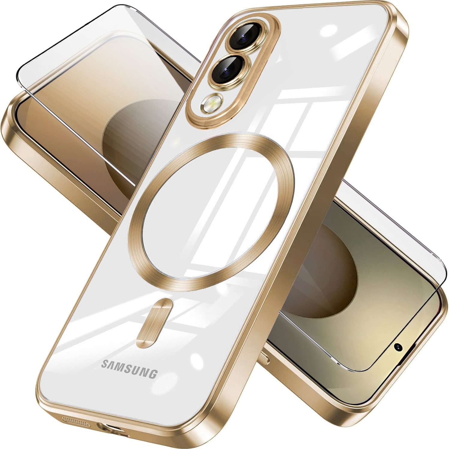 Husa si folie telefon, compatibil cu Samsung Galaxy S25 Edge, MagSafe, XGSM