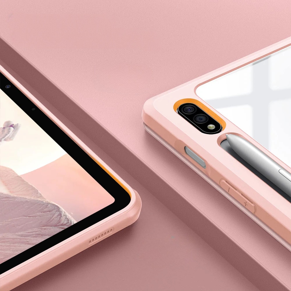 Husa pentru Samsung Galaxy Tab S9 FE / S10 FE, Smartcase Hybrid, cu suport pentru stylus, roz marmura