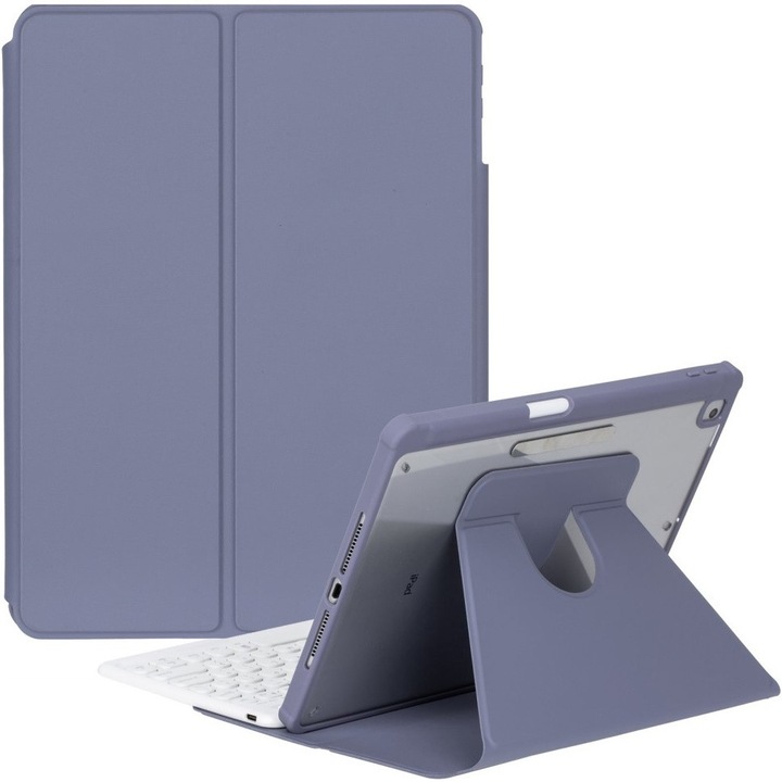 Husa cu tastatura pentru tableta iPad 11" 2025 A16/iPad 10,9" 2022, XGSM, Piele, violet