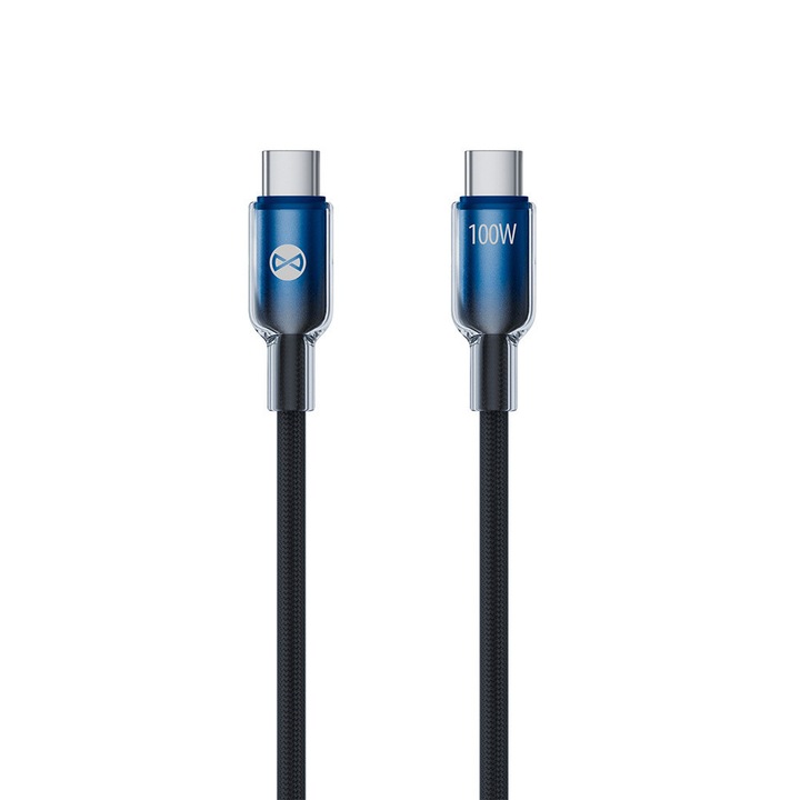 Cablu de date USB-C do USB-C Forever, 100W, 1m, negru, nylon