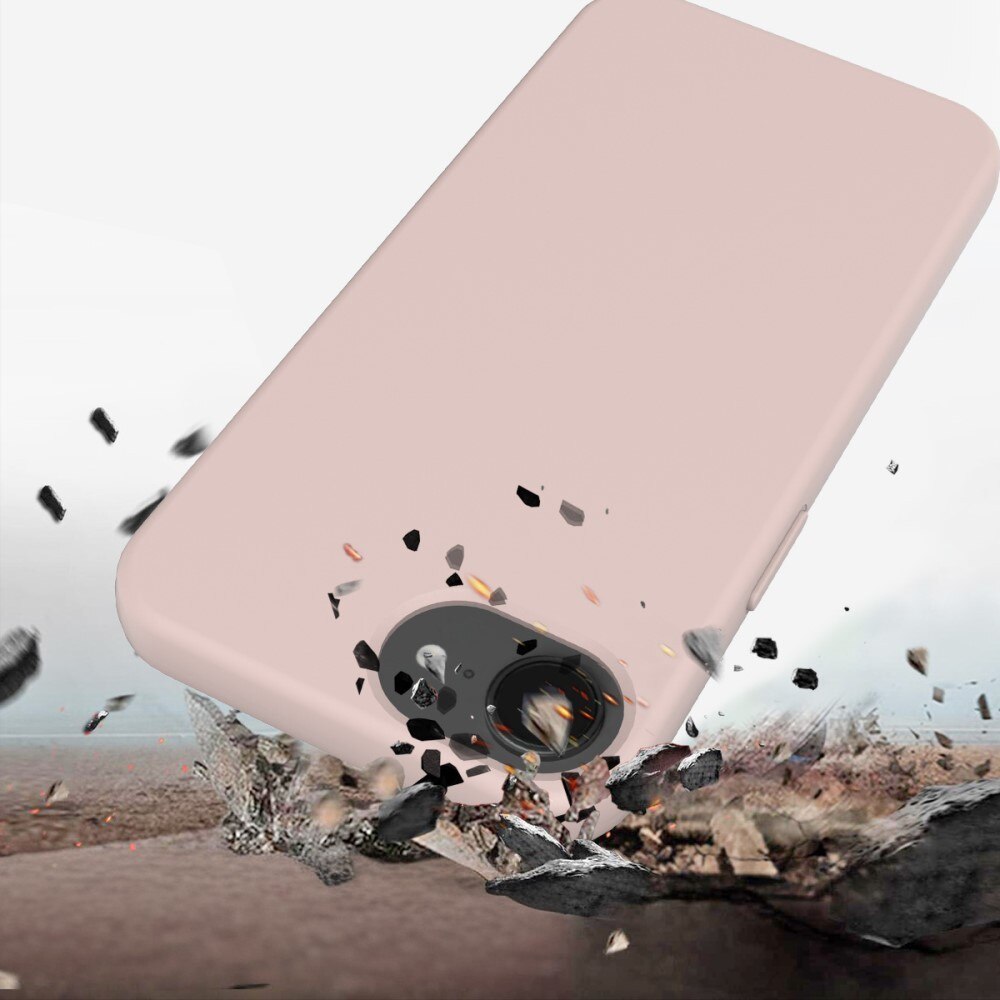 Husa pentru iPhone 16e, MagSafe din silicon, roz