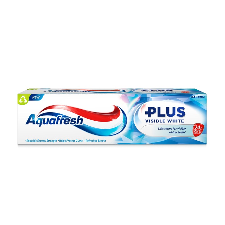 Паста за зъби AQUAFRESH Plus, избелваща, защита на венците, 75 мл