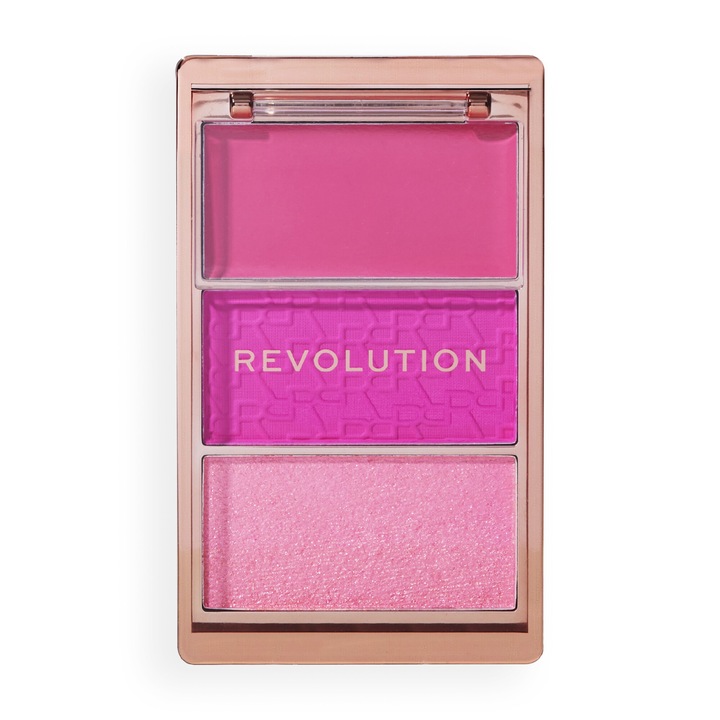 Руж, Make Up Revolution, Icon палитра, 3 розови нюанса, 15 г