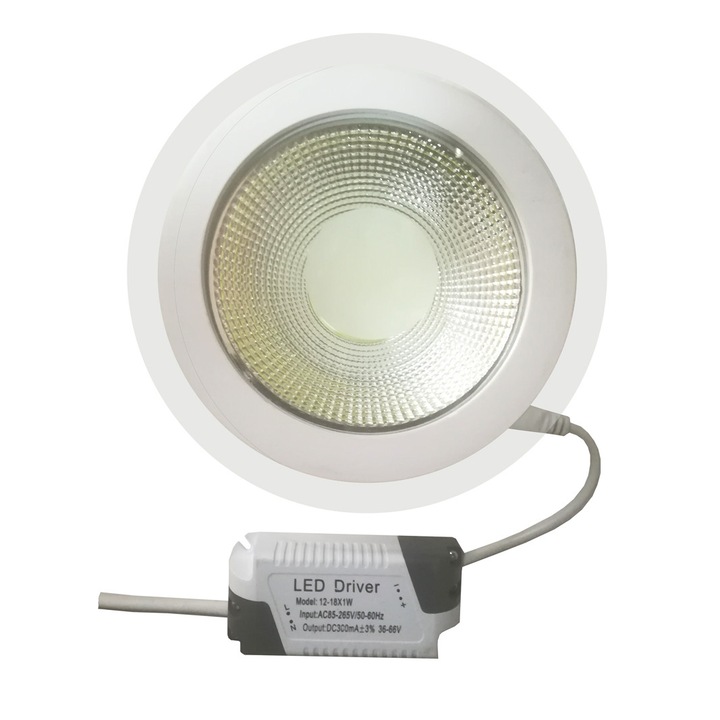 Spot LED Rotund Slim, 15W, 1200 lm, 6000K
