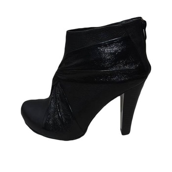 Botine scurte din piele,D&J Exclusive,Negru Botine scurte din piele,D&J Exclusive,Negru