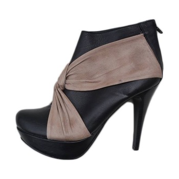 Botine scurte cu toc inalt,D&J Exclusive, Negru Botine scurte cu toc inalt,D&J Exclusive, Negru