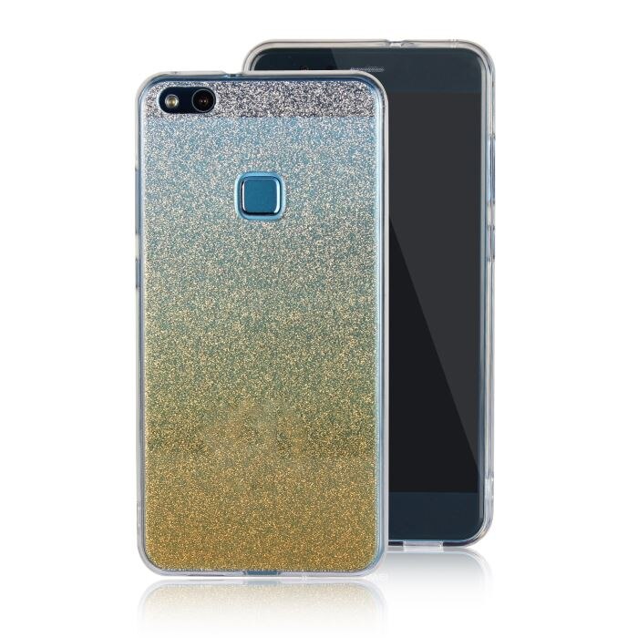 Husa din silicon P10 Lite cu sclipici - Aurie