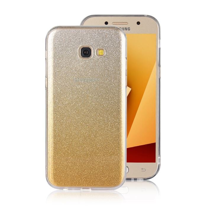 Husa din silicon A7(2017) cu sclipici - Aurie