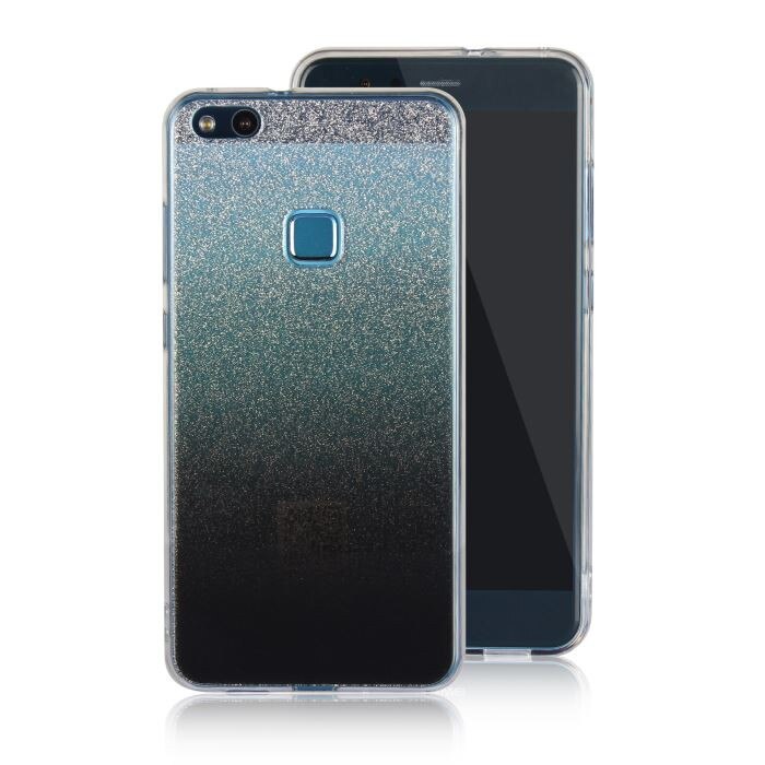 Husa din silicon P10 Lite cu sclipici - Neagra