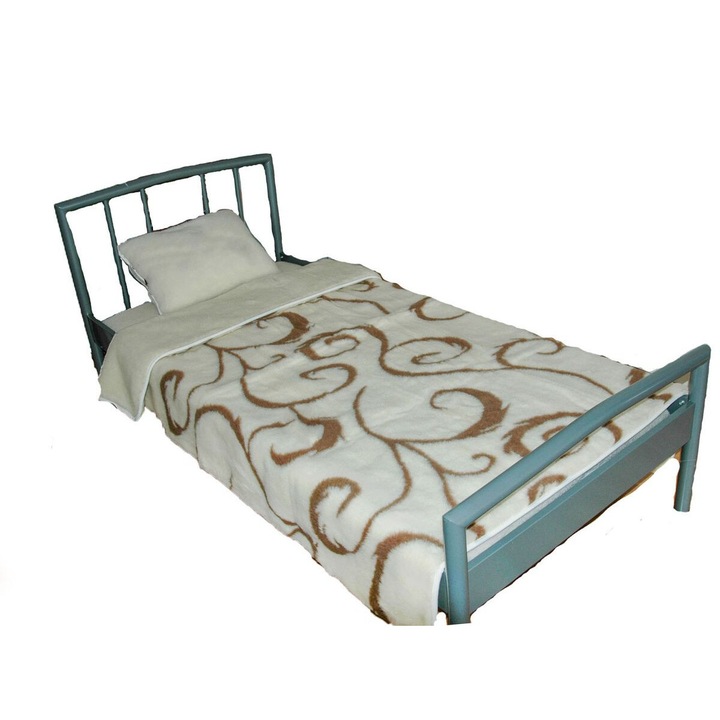 Одеяло от вълна Kampol 155x200cm, модел охлюв, 450гр, за здраве, идеално за студения сезон