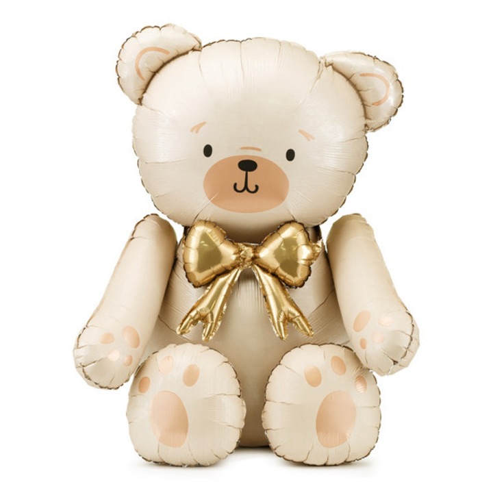 Фолиев балон Teddy Bear 75x84см, кремав/златист