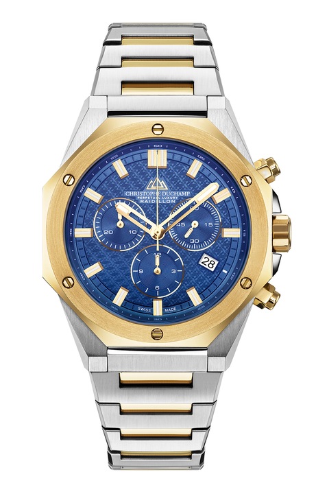 Christophe Duchamp, Rozsdamentes acél chrono karóra, Ezüstszín, Aranyszín