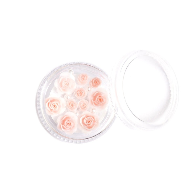 Set 10 accesorii 3D pentru unghii, HI HYBRID, roz