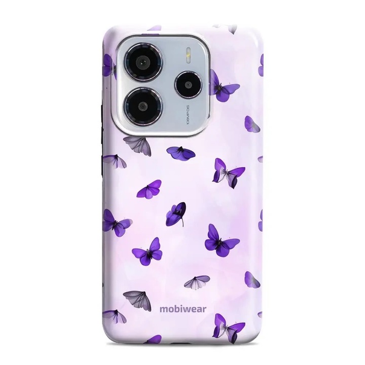 Издръжлив калъф за телефон Mobiwear Elite Pro, за Xiaomi Redmi Note 14 5G, лилав, животински дизайн, комплект от 1 калъф