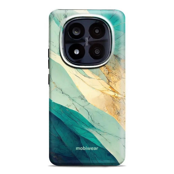 Husa telefon Mobiwear Elite Pro, Xiaomi Redmi Note 14 Pro Plus 5G, mramor verde, rezistent la socuri si zgarieturi, set 1 buc.
