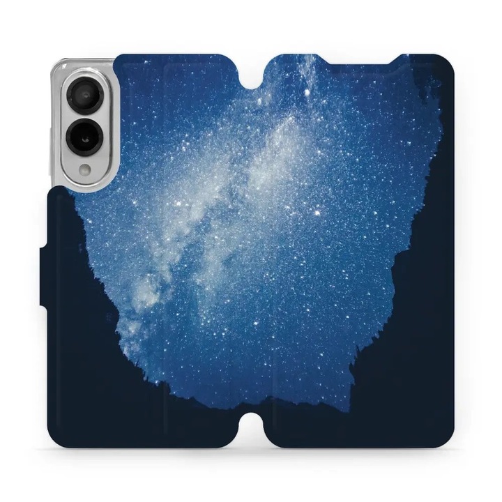 Husa flip Mobiwear, pentru Samsung Galaxy S25 Edge, design elegant, rezistent la socuri si zgarieturi, albastru