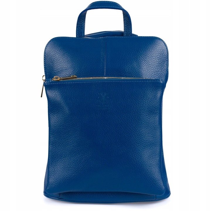 Rucsac dama 2in1, Beltimore, elegant, piele naturala, albastru, 31x25x12cm