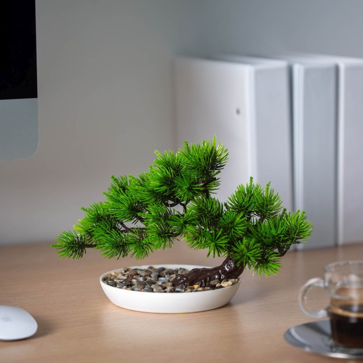 Decor de plante artificiale - Pin negru japonez - 25 x 18 cm
