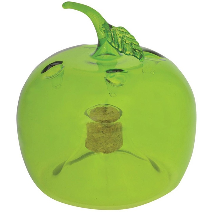 Üveg légycsapda, Dekoratív Kiegészítők, Alma, Üveg, 10 cm, Ökológiai megoldás, Könnyű Tisztítás, Érdekes Design, Zöld