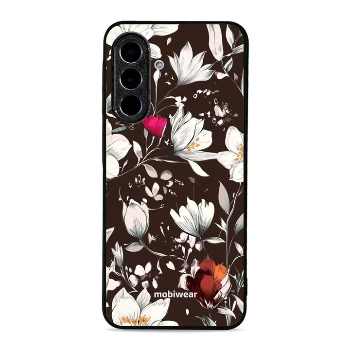 Калъф за телефон Mobiwear, за Samsung Galaxy A26 5G, флорален дизайн, устойчив на удар и надраскване, кафяв