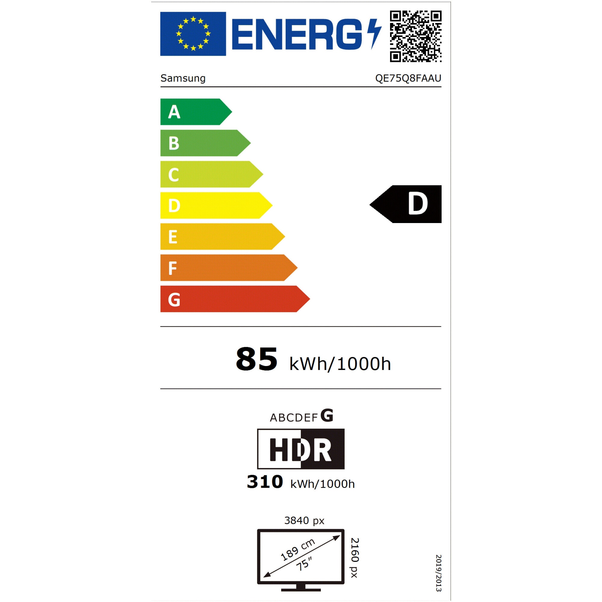 Televizor SAMSUNG QLED 75Q8F, 189 cm, Smart, 4K Ultra HD, Clasa D (Model 2025)