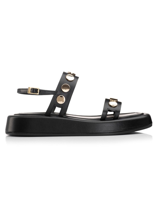 Sandale dama, Musette, CLARITA A222, Piele naturala, Negru